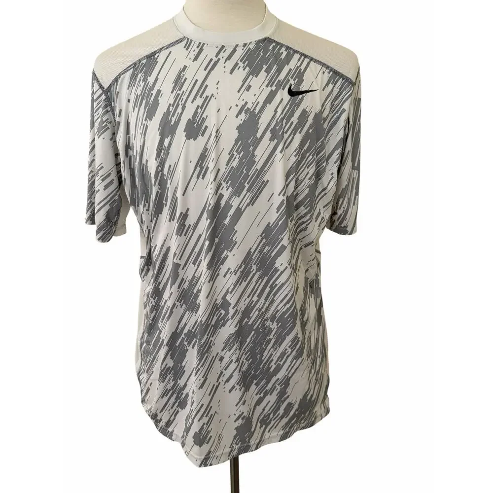 Nike Men Multicolor Gray/White Marbled Performance Short Sleeve T-Shirt Size XL - Picture 1 of 8